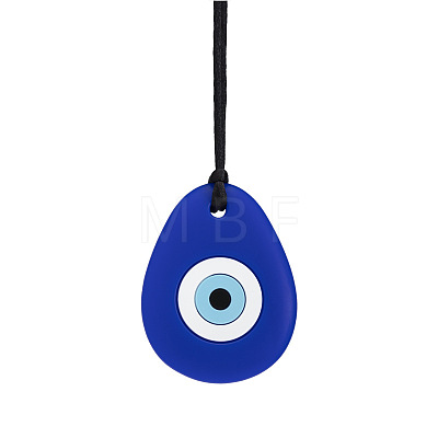 Teardrop with Evil Eye Food Grade Eco-Friendly Silicone Pendants PW-WG15AD8-04-1