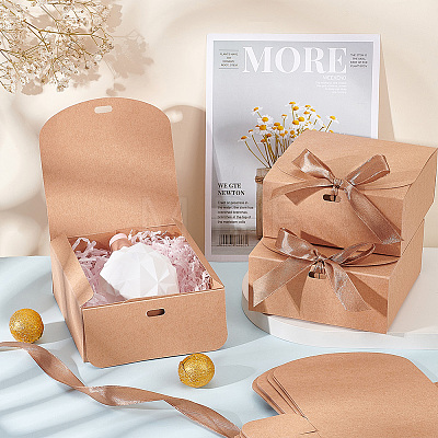 Square Kraft Paper Jewelry Gift Boxes CBOX-WH0003-35C-1