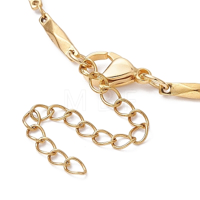 Ion Plating(IP) 304 Stainless Steel Faceted Bar Link Chain Bracelet Makings X-AJEW-JB01184-01-1