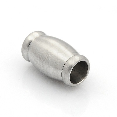 Tarnish Resistant 304 Stainless Steel Matte Surface Magnetic Clasps with Glue-in Ends STAS-O042-D-28-1