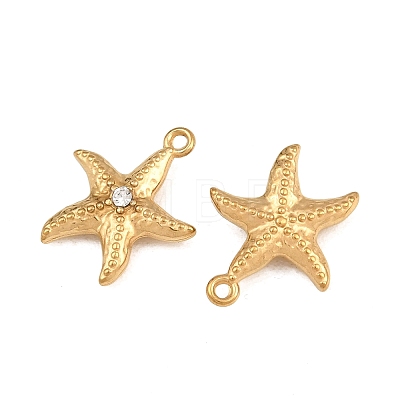 304 Stainless Steel with Crystal Rhinestone Pendants RB-CBABFDA-11C-G-1