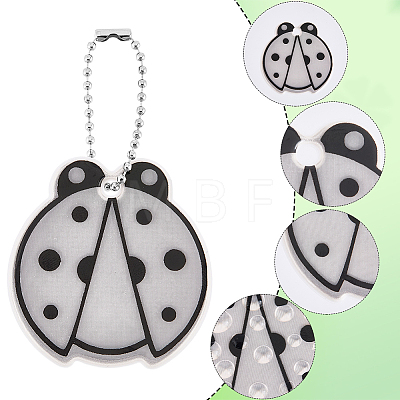 11Pcs 11 Colors PVC Plastic Ladybug Pendant Decorations HJEW-SC0003-23-1