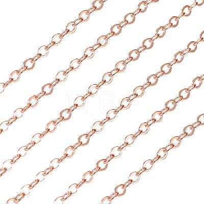 Brass Coated Iron Flat Cable Chains CH-TAC0007-02RG-1