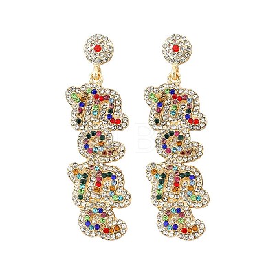 Mother's Day Alloy Rhinestone Dangle Stud Earrings WGC7371-02-1