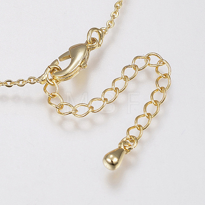 Brass Cubic Zirconia Pendant Necklaces NJEW-H479-08-1
