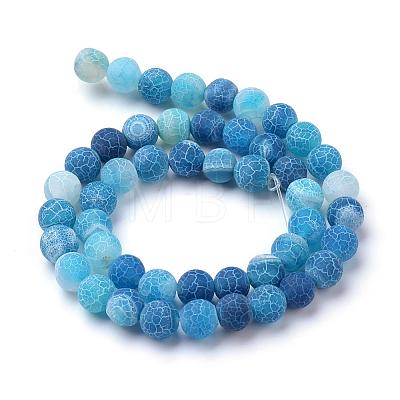 Natural & Dyed Crackle Agate Bead Strands G-T056-6mm-07-1