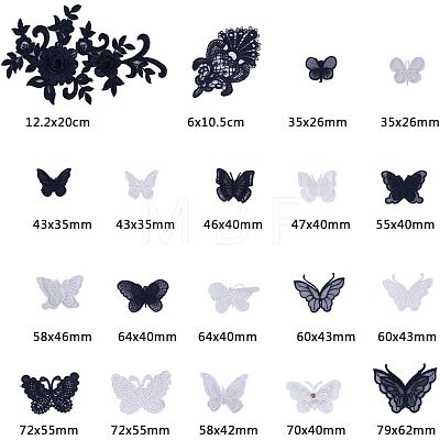 Lace Embroidery Sewing Fiber Appliques DIY-NB0002-60-1