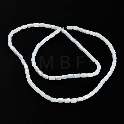 Frosted Imitation Jade Glass Beads Strands GLAA-P058-07A-09-1