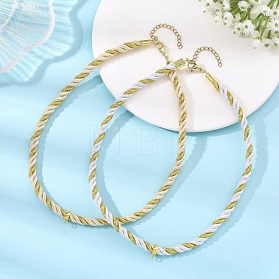 2Pcs 2 Colors Twisted Polyester Cord Necklace Making NJEW-JN06544-1