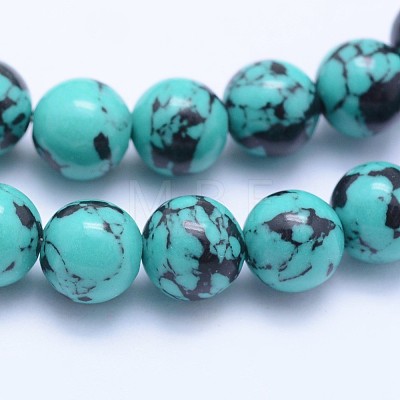Synthetic Turquoise Beads Strands G-F531-6mm-J01-1