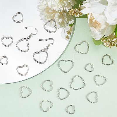 DELORIGIN DIY 304 Stainless Steel Heart Dangle Earrings Making Kit DIY-DR0001-41-1