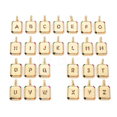 Brass Micro Pave Cubic Zirconia Pendants KK-S354-338-B-NF-1