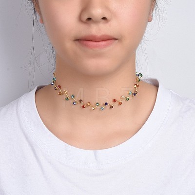 Glass Beads Necklaces NJEW-JN02499-1