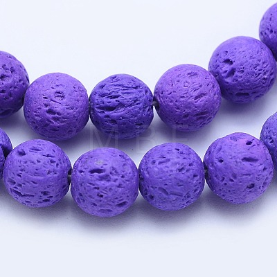 Natural Lava Rock Beads Strands G-F531-8mm-G13-1