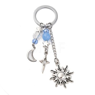 Star & Moon & Sun Alloy Charm Keychains KEYC-JKC01004-1