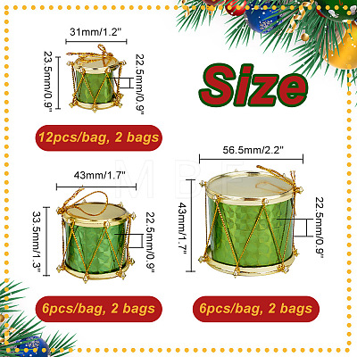 AHADERMAKER 6 Bag Christmas Theme Foam Laser Drum Pendant Decorations AJEW-GA0005-89-1