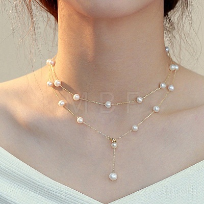 Natural Freshwater Pearl Necklace PW-WG78554-14-1