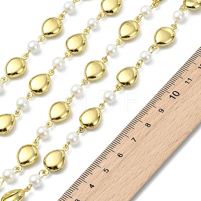 1M Handmade 304 Stainless Steel Teardrop Link Chains AJEW-JB01615-01-1