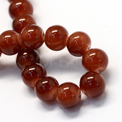Baking Paint Imitation Jade Glass Round Bead Strands LS-DGLA-Q021-6mm-11-1
