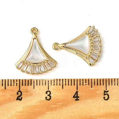 Brass Micro Pave Clear Cubic Zirconia Pendants KK-M277-02G-1