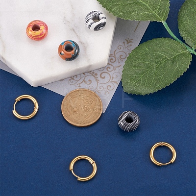 DIY Gemstone Beaded Hoop Earring Making Kits DIY-SW0001-06-1