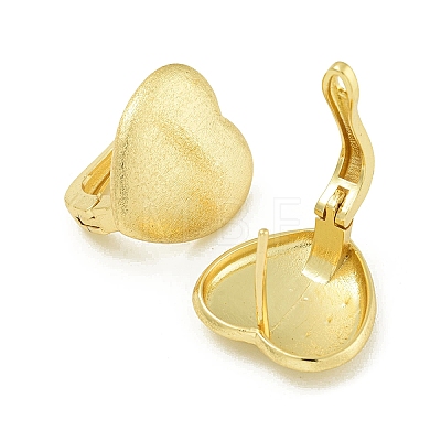 Heart Brass Hoop Earrings EJEW-Q390-09G-1