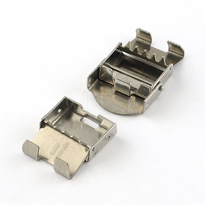 Smooth Surface 201 Stainless Steel Watch Band Clasps X-STAS-R063-81-1