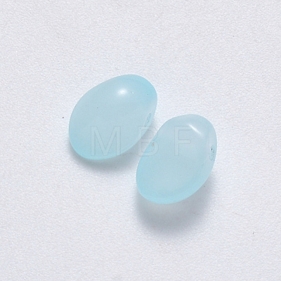 Spray Painted Imitation Jade Glass Charms GLAA-R211-05-J10-1