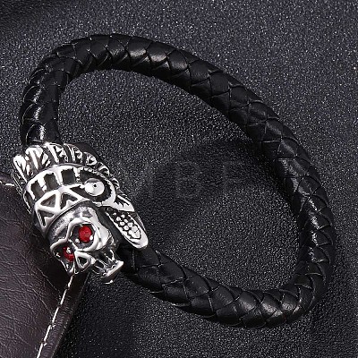 Genuine Leather Wrap Wide Cord Bracelet PW-WGDAD5F-01-1