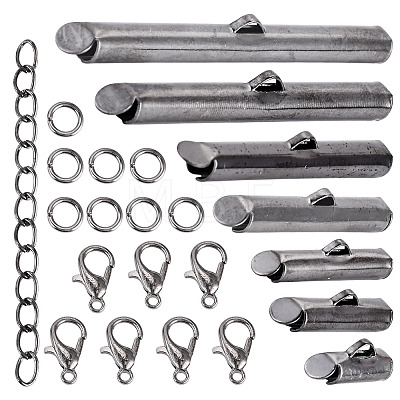 560Pcs 10 Styles Iron Slide On End Clasp Tubes DIY-TA0015-91-1