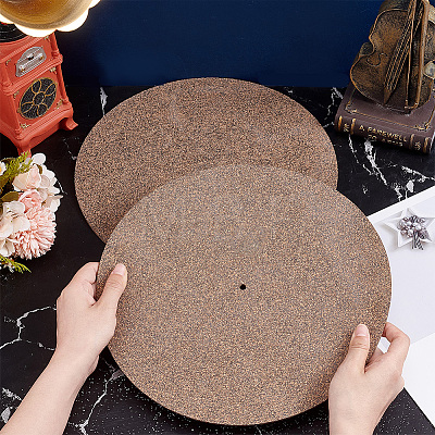 Cork Turntable Slipmat Record Platter for Phonograph AJEW-WH0348-216-1