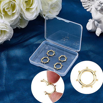6Pcs Brass Spring Gate Rings KK-SC0007-74-1