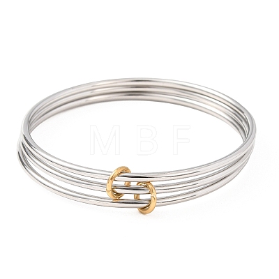 304 Stainless Steel Multi-strand Bangles BJEW-K271-02P-1