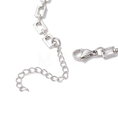 Brass Rectangle Link Chain Bracelets for Women Men BJEW-JB11458-02-1