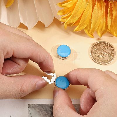 3 Pairs Brass Enamel Cufflinks BUTT-GL0001-09A-1
