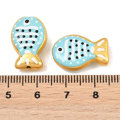 Baking Paint Opaque Glass Enamel Beads GL-CBA4370-01C-1