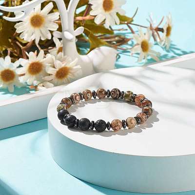 Mala Bead Bracelet BJEW-JB08018-05-1