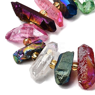 Electroplated Natural Quartz Crystal Beads Strands X-G-F800-F09-1