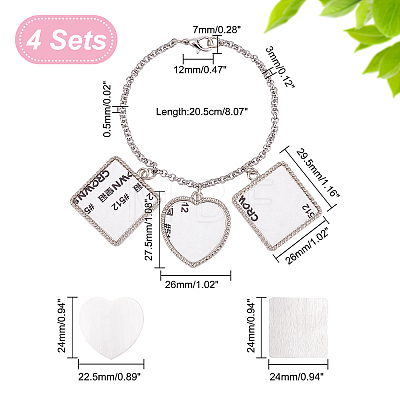   4 Sets Sublimation Blank Bracelet Making FIND-PH0005-91-1