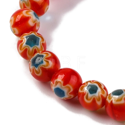 Handmade Millefiori Lampwork Beads Strands LAMP-G164-02A-1