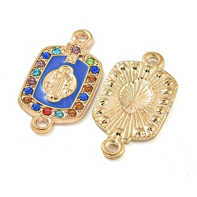 Alloy Micro Pave Colorful Cubic Zirconia Saint Connector Charms with Enamel FIND-Z061-06G-01-1