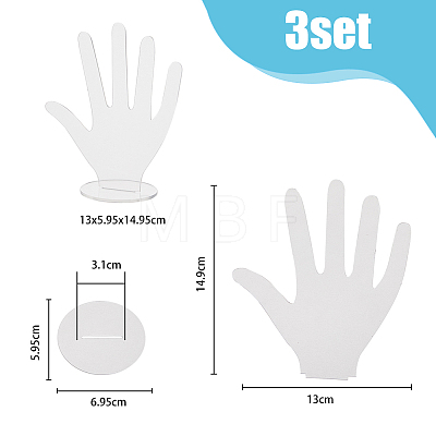 Tabletop Hand-shaped Acrylic Jewelry Display Stands ODIS-WH0043-13B-1