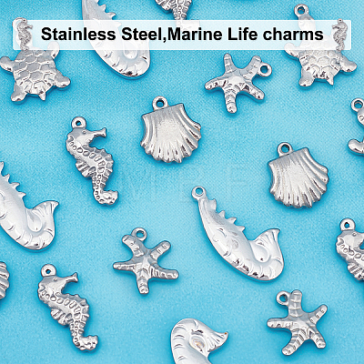 Unicraftale 20Pcs 5 Style 201 & 304 Stainless Steel Charms STAS-UN0029-47-1