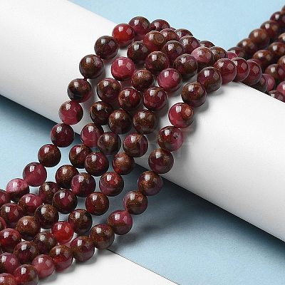 Synthetic Gold Clinquant Stone Beads Strands G-G026-R-6mm-4-1