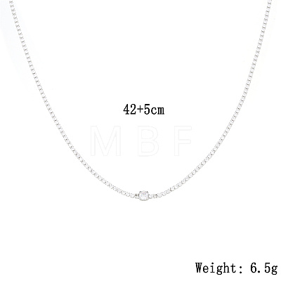 Brass Micro Pave Cubic Zirconia Necklaces for Women QH4759-2-1