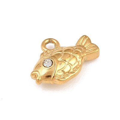 304 Stainless Steel with Crystal Rhinestone Charms SA-CBA8E58-05G-1