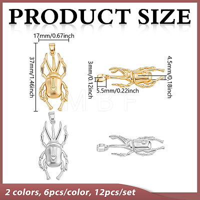 12Pcs 2 Colors Rack Plating Brass Pendants KK-GA0002-55-1