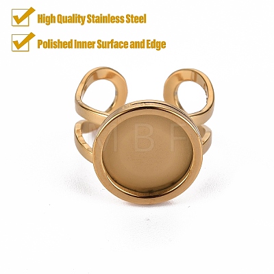 201 Stainless Steel Cuff Ring Findings STAS-S080-040B-G-1
