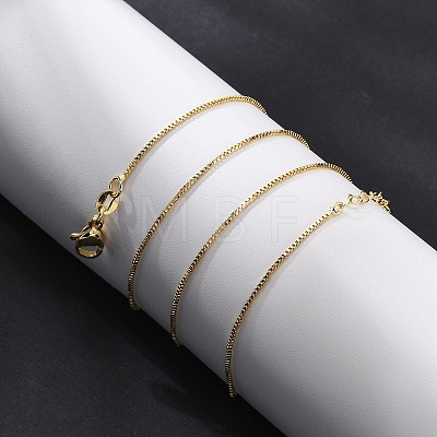 Brass Box Chain Necklaces for Women NJEW-G160-17G-1