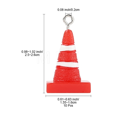 10Pcs Resin Iron Pendants RESI-FS0002-06-1